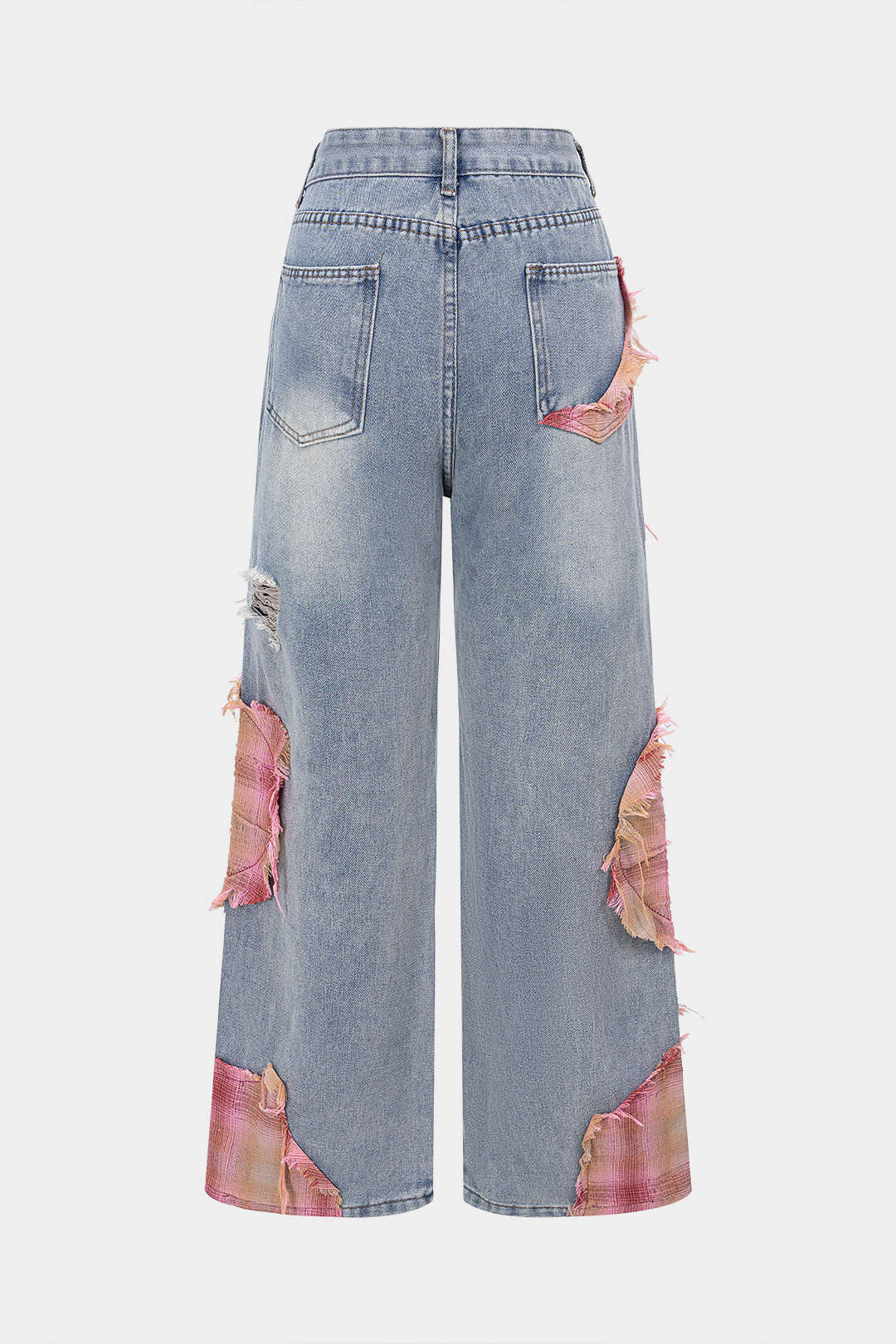 Lyla - Patchwork jeans met wijde pijpen