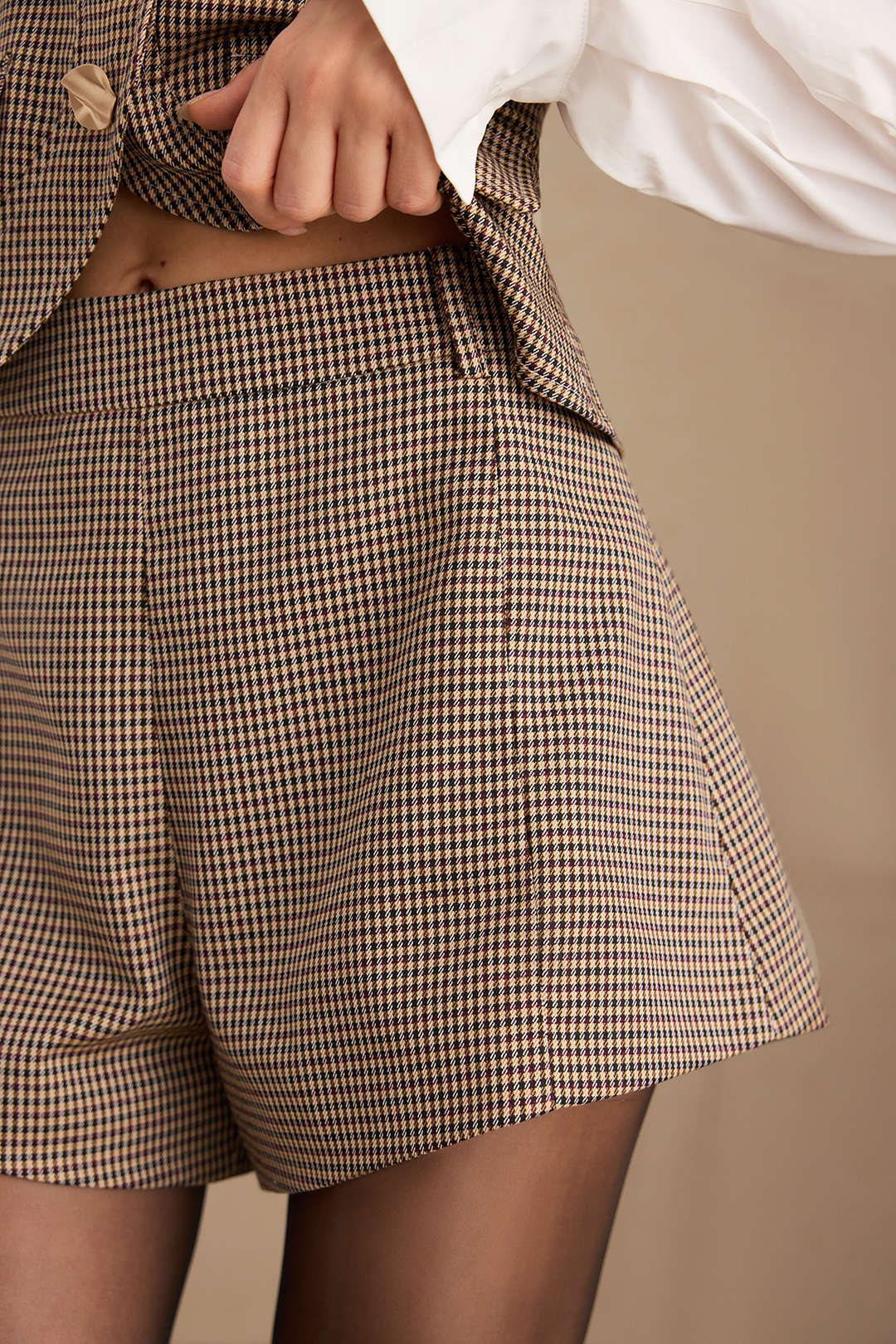 Geruite short met zakken