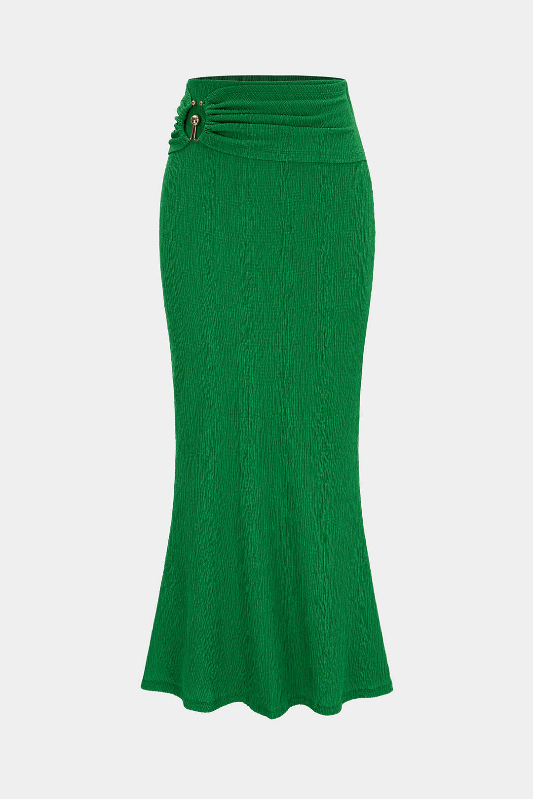 Gestructureerde asymmetrische rok met ruches en hoge taille