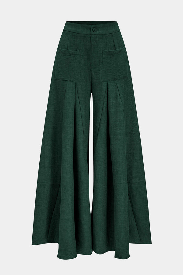 Pantalon met ruches, rits en zakken