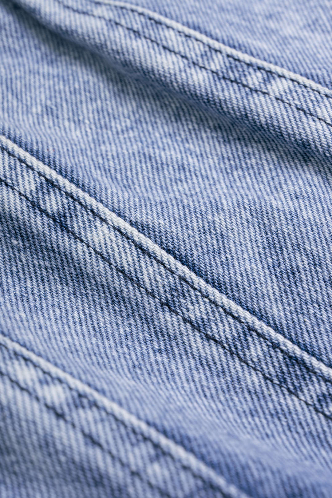 Denim tanktop met ronde hals en volants