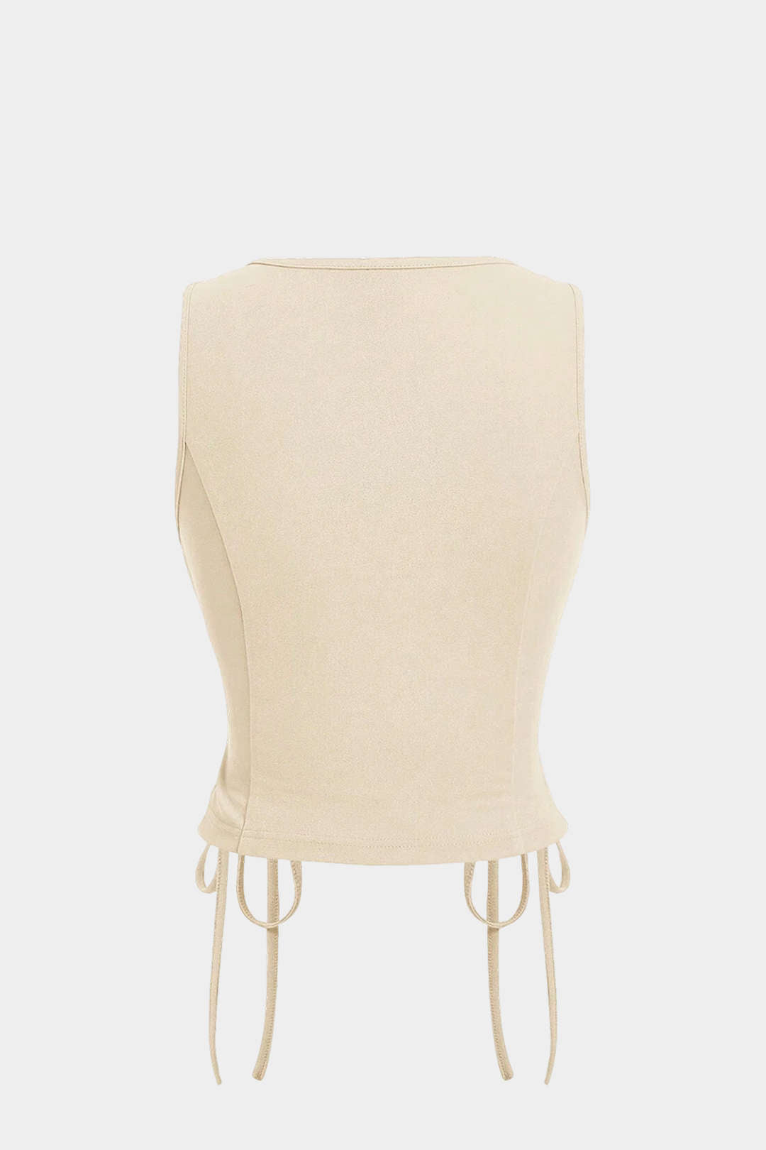 Tanktop met V-hals, knoopjes en strik