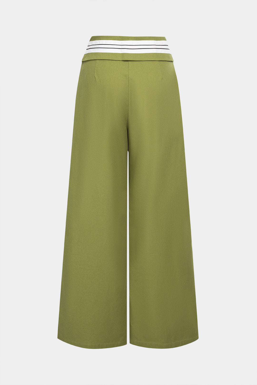 Linnen asymmetrische broek met strik en rechte pijp