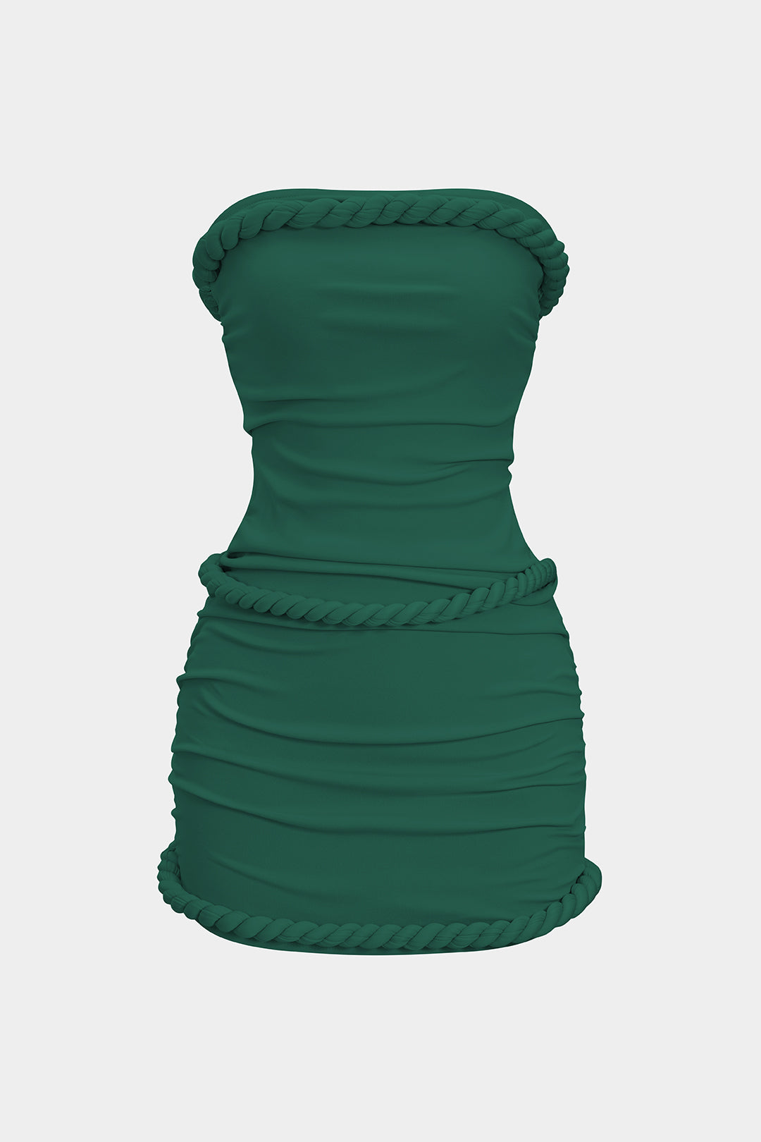 Mouwloze minijurk met gedraaid detail en knoopdetail