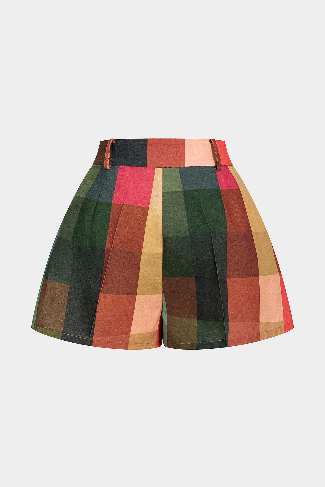 Geometrische geruite short met wijde pijpen