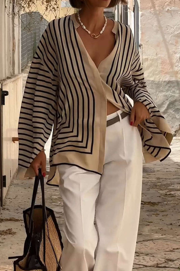Satijnen blouse met lange mouwen