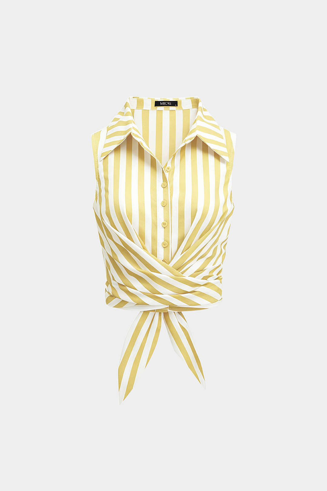 Gestreepte tanktop met revers