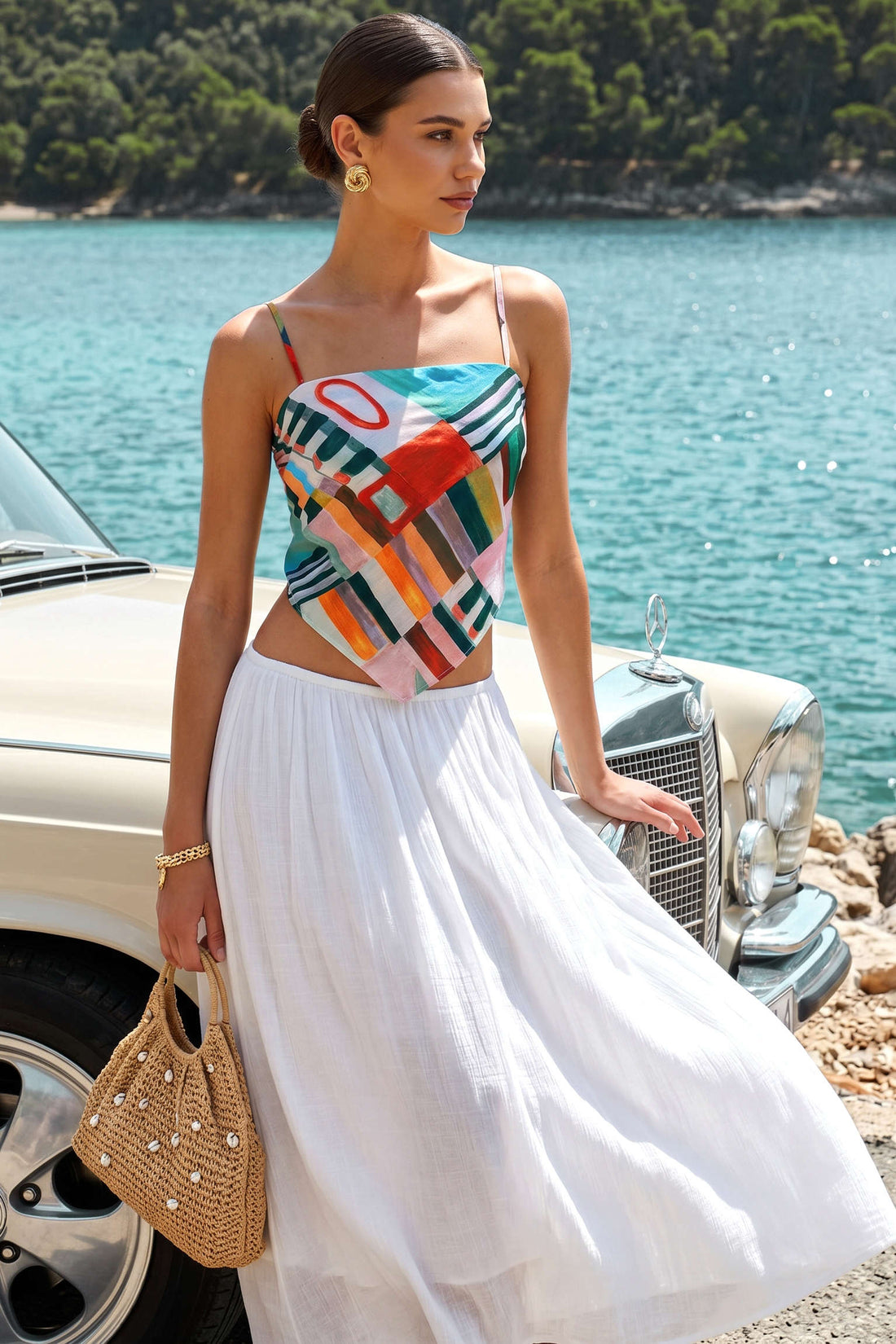 Geometrische top met knoopdetail