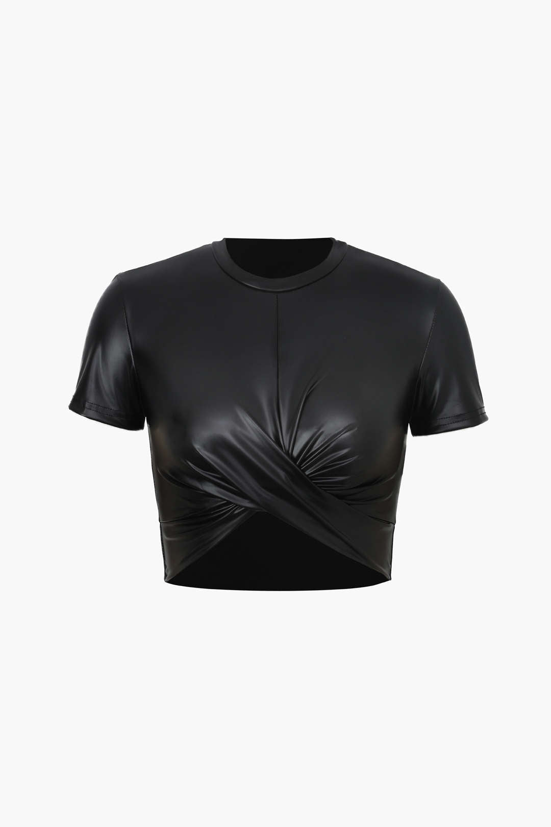 Leren-look cropped top