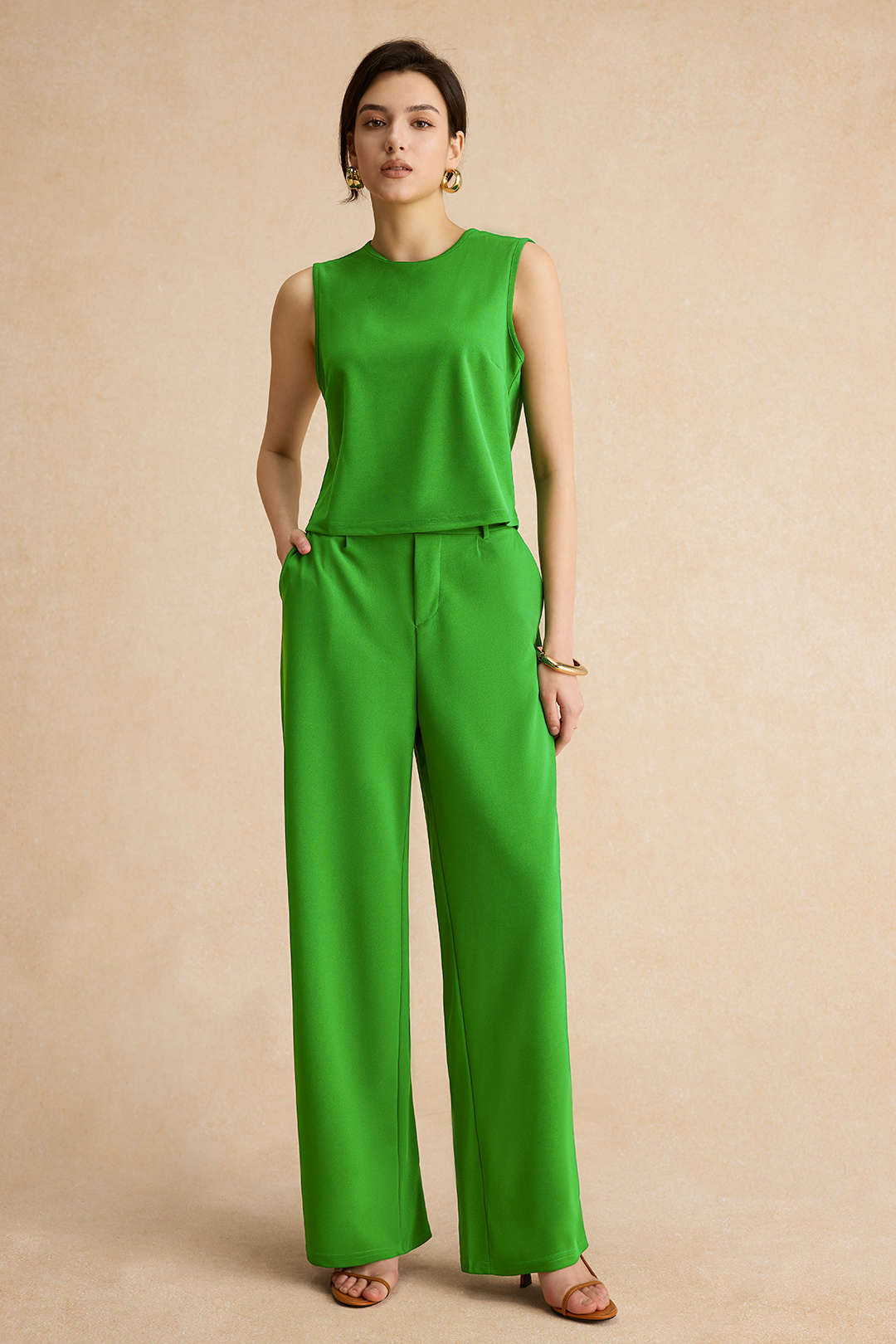 Frida - Effen set met top en broek