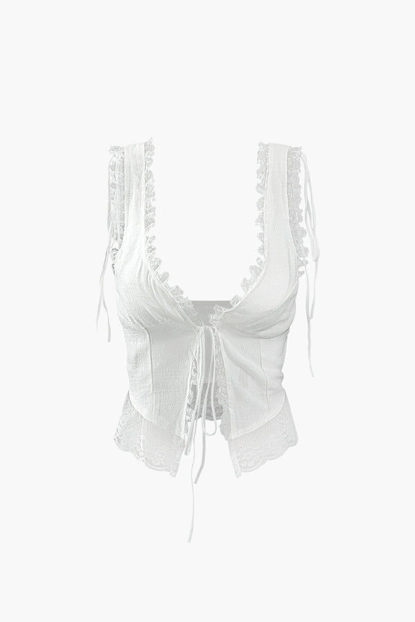 Tanktop met kanten rand