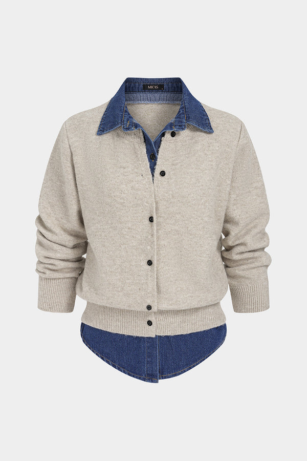 Gebreid patchwork vest