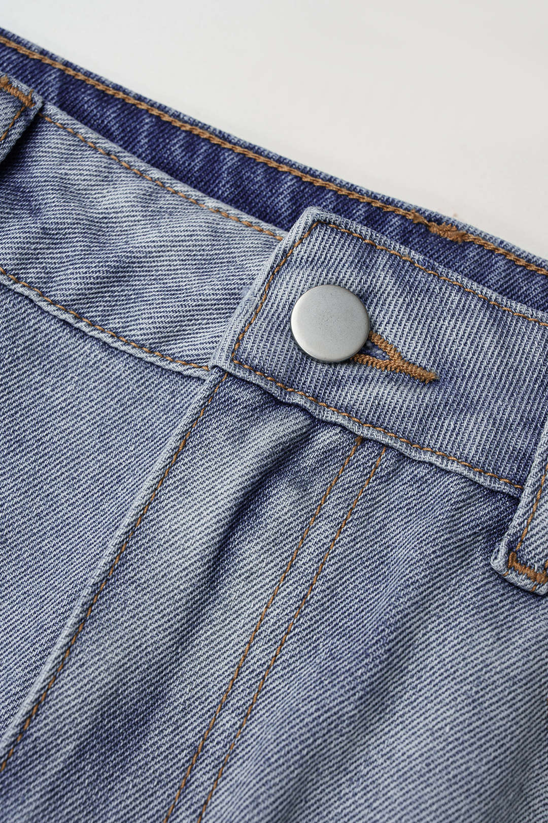 Denim minirok met rafelrand
