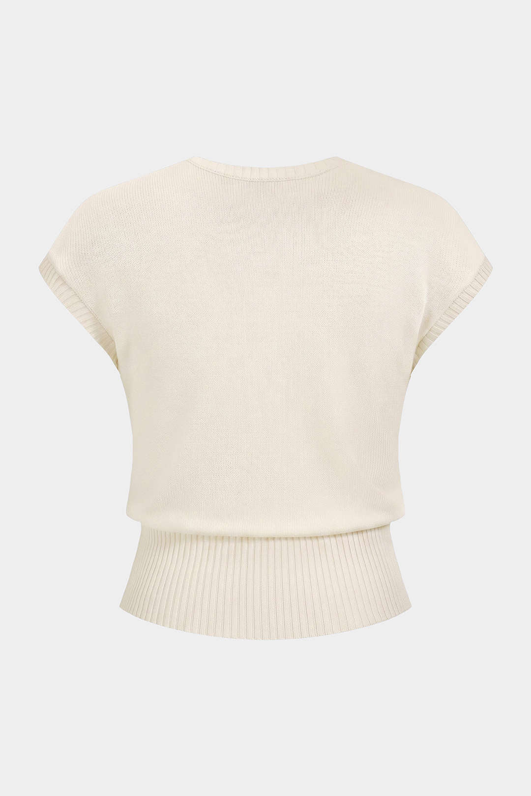 Gebreide tanktop met borduursel en ronde hals