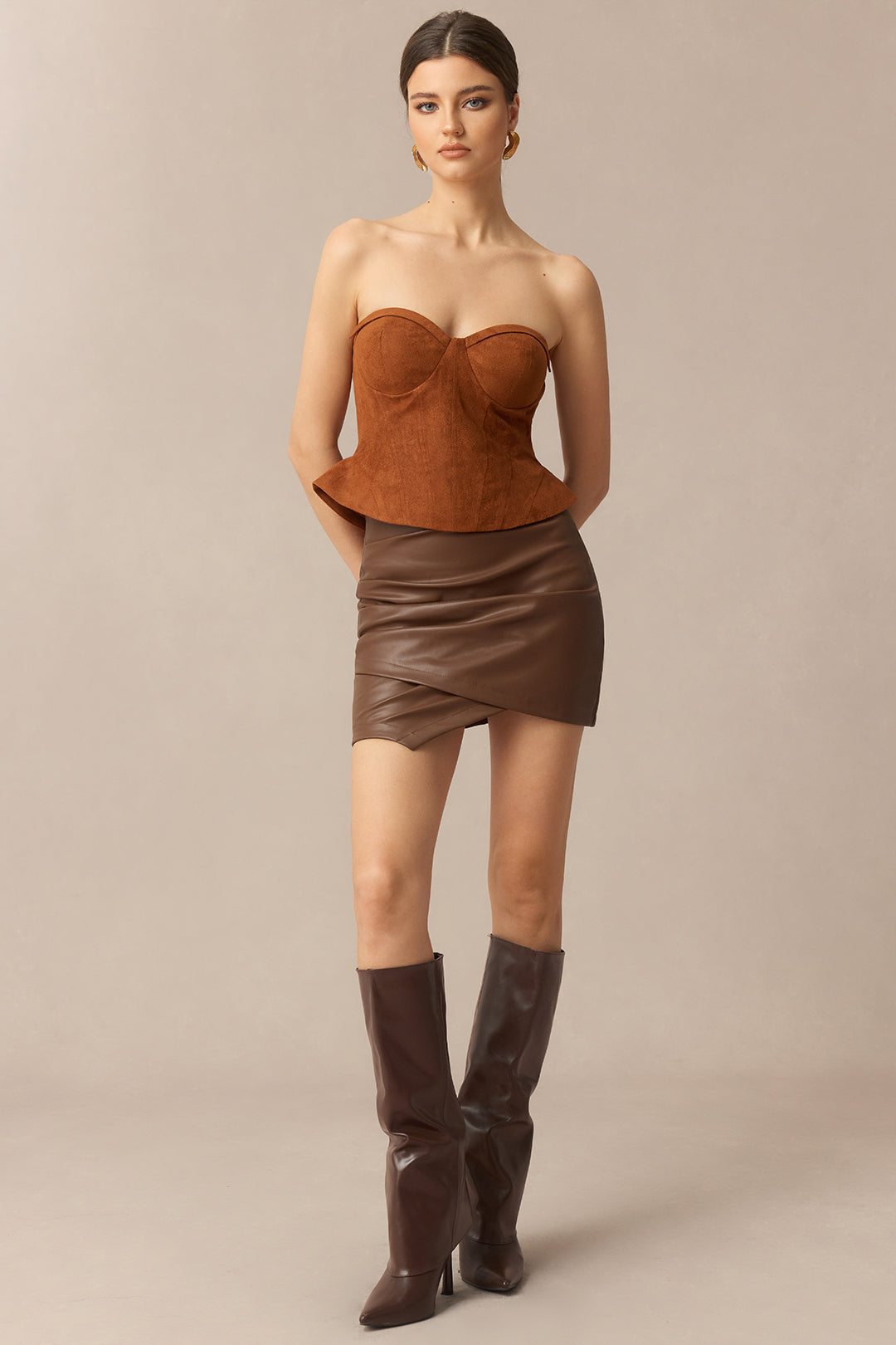 Suède strapless top