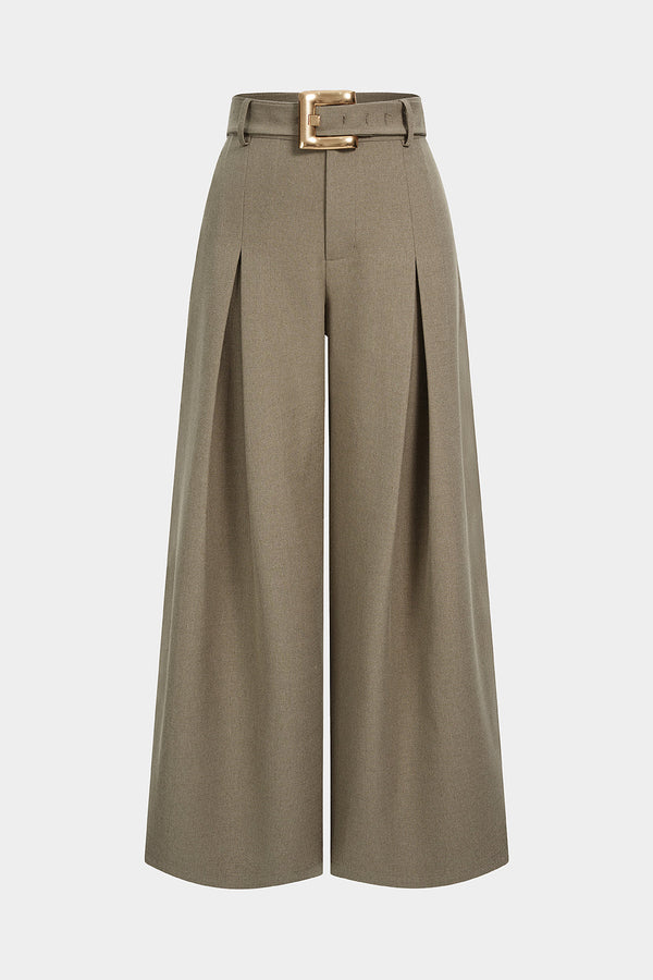 Nina - Broek met riem en wijde pijpen