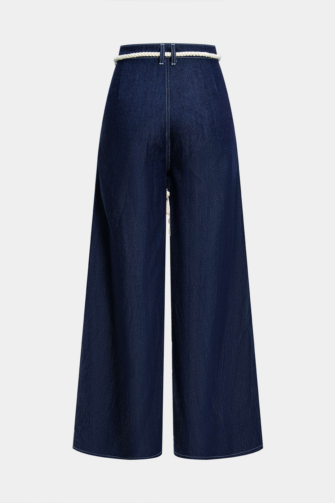 Jeans met ruches en rechte pijp