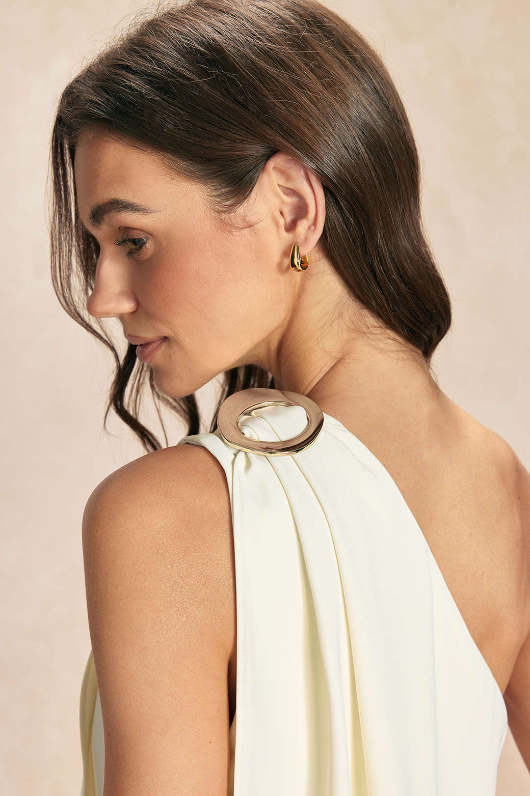 Metallic asymmetrische tanktop met één schouder