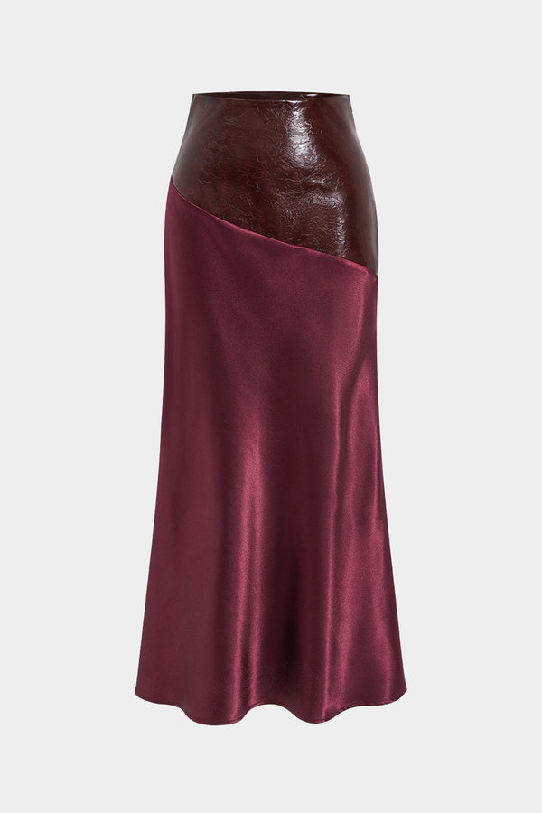 Fien - Satijnen patchwork rok