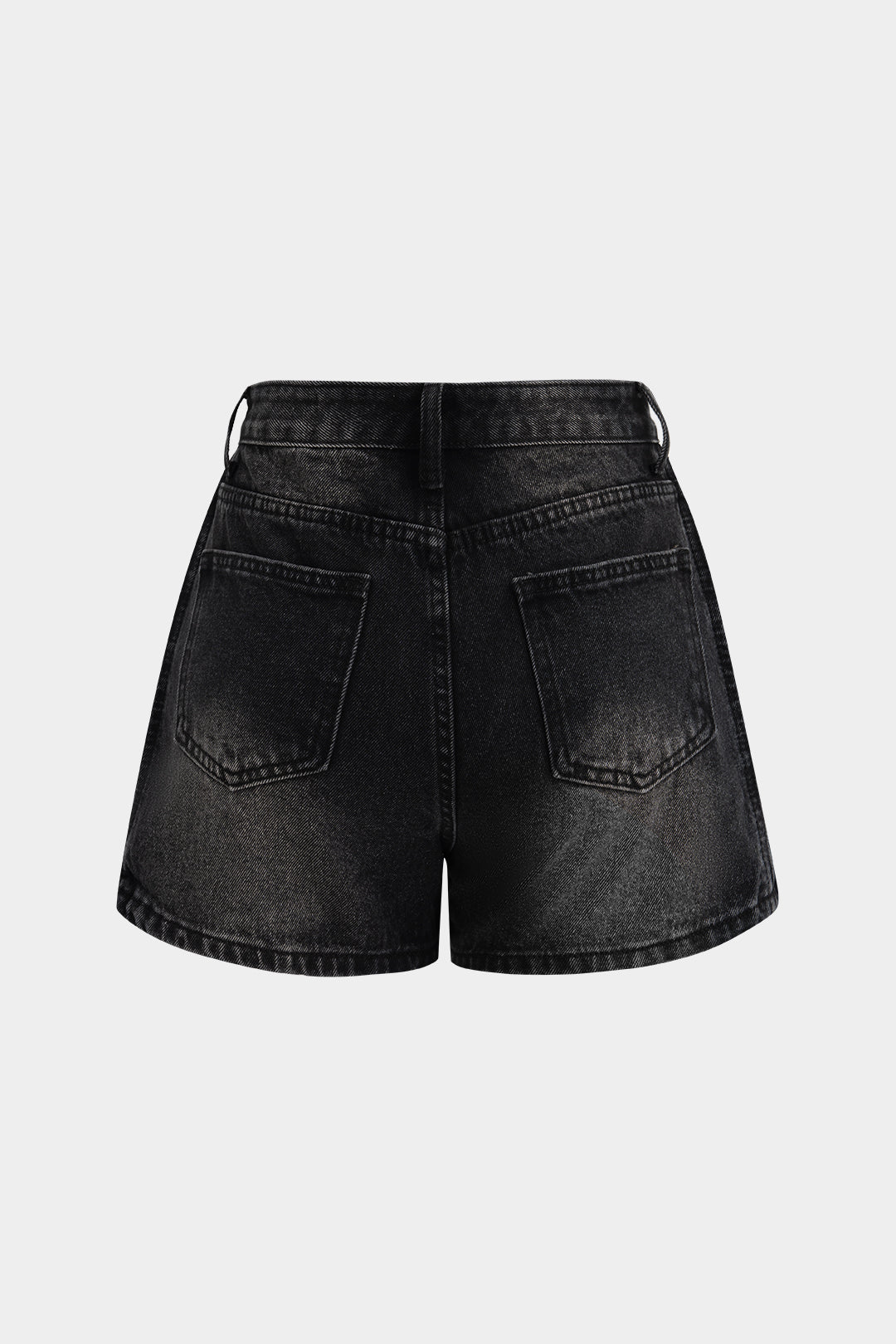 Elin - Denim short met knoopjes en zakken