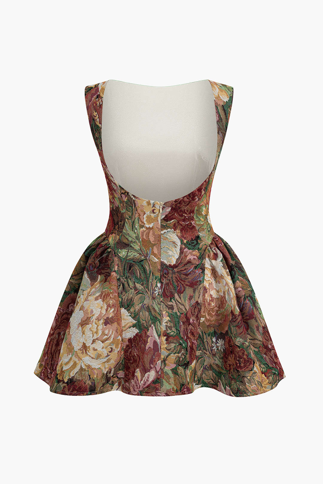 Luna - Jacquard mouwloze minijurk met ruches