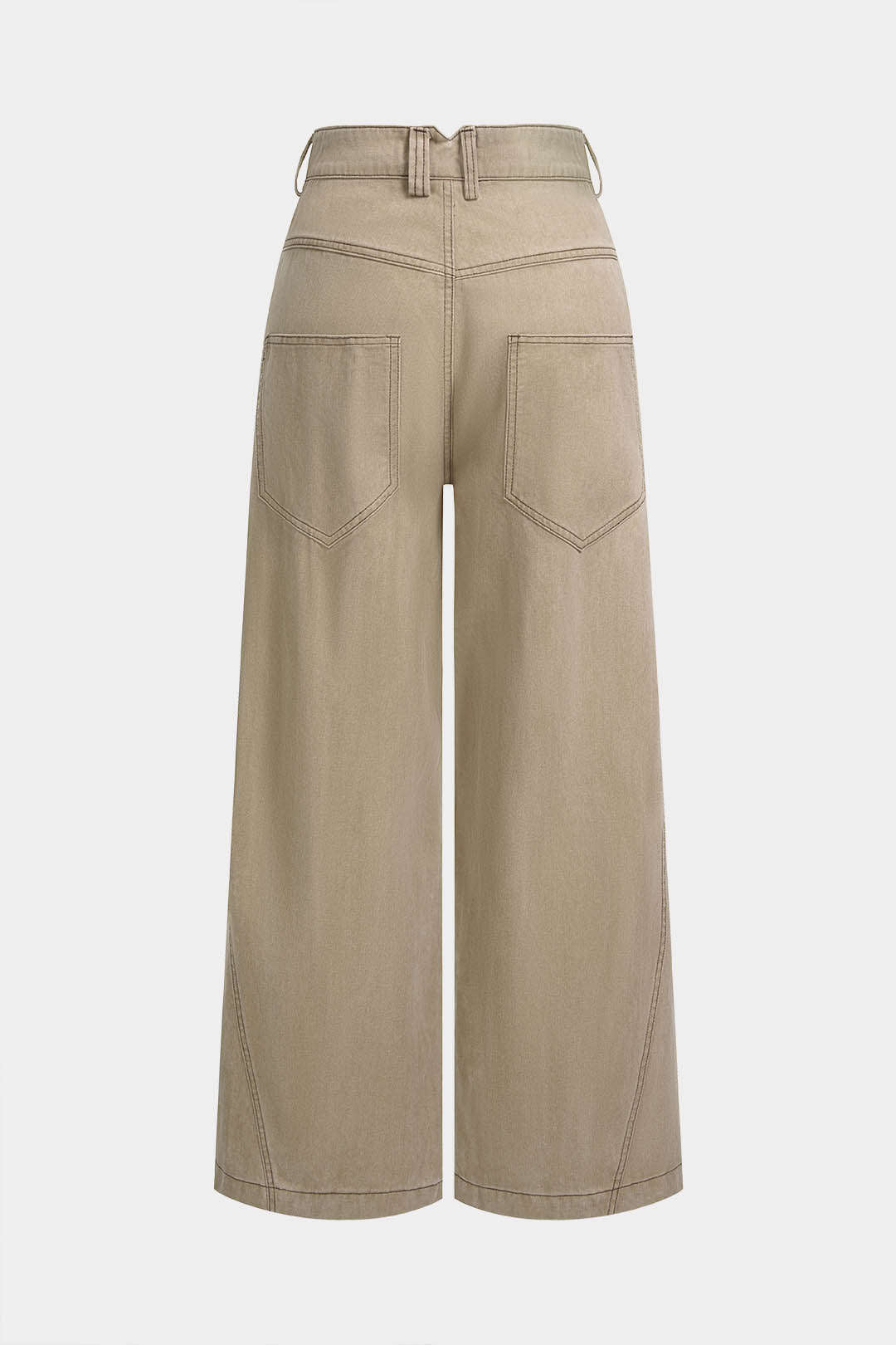 Broek met dubbele knopenrij en wijde pijpen