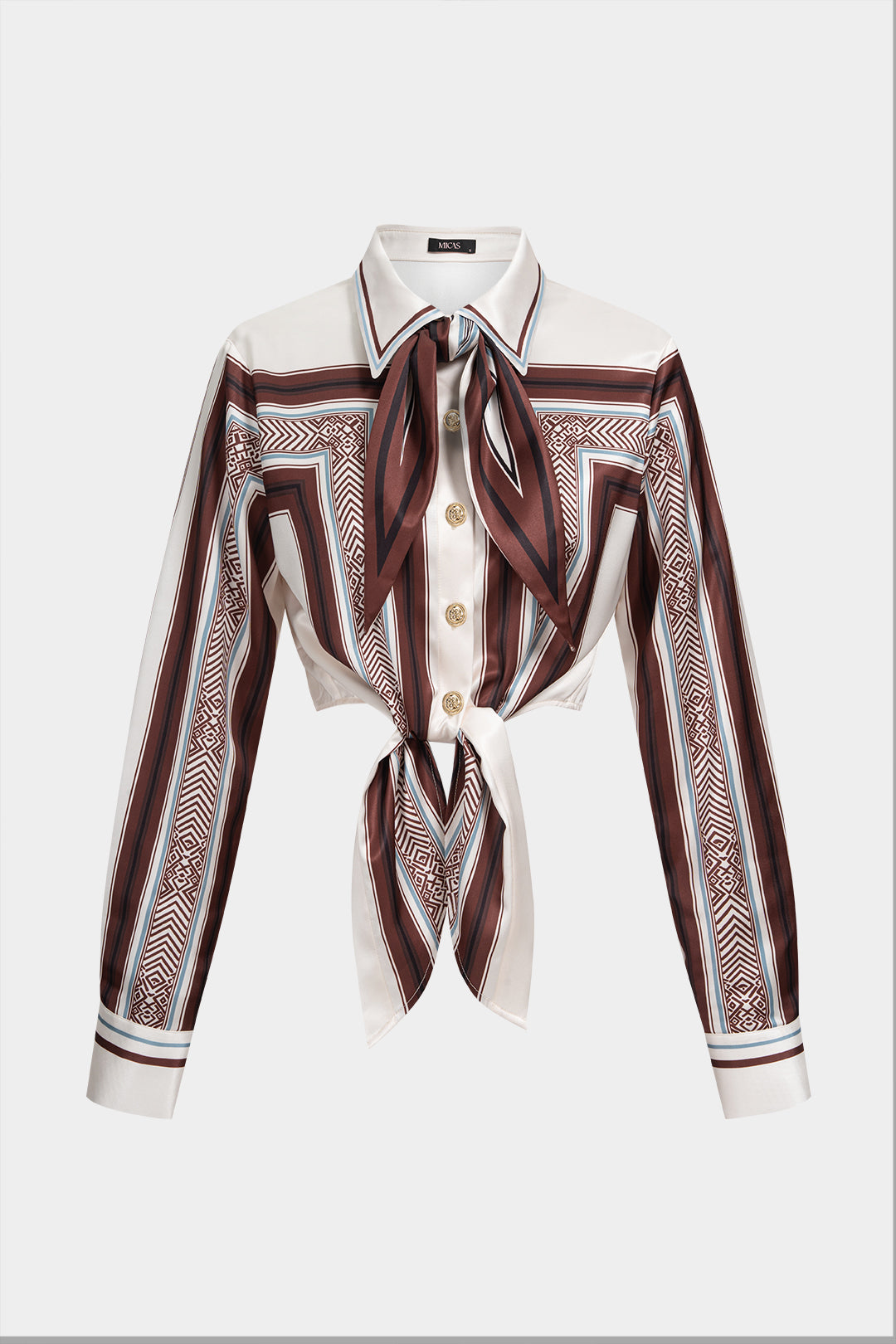 Geometrische blouse met lange mouwen