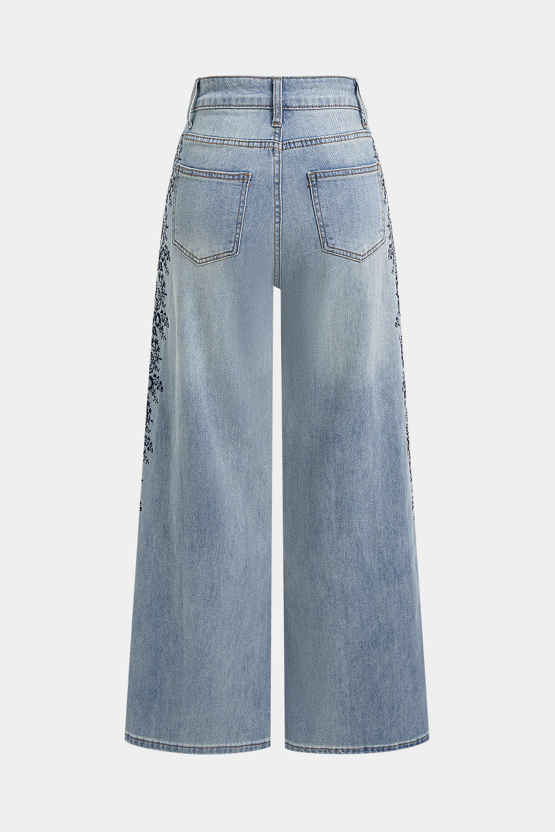 Jeans met borduursel en rechte pijp