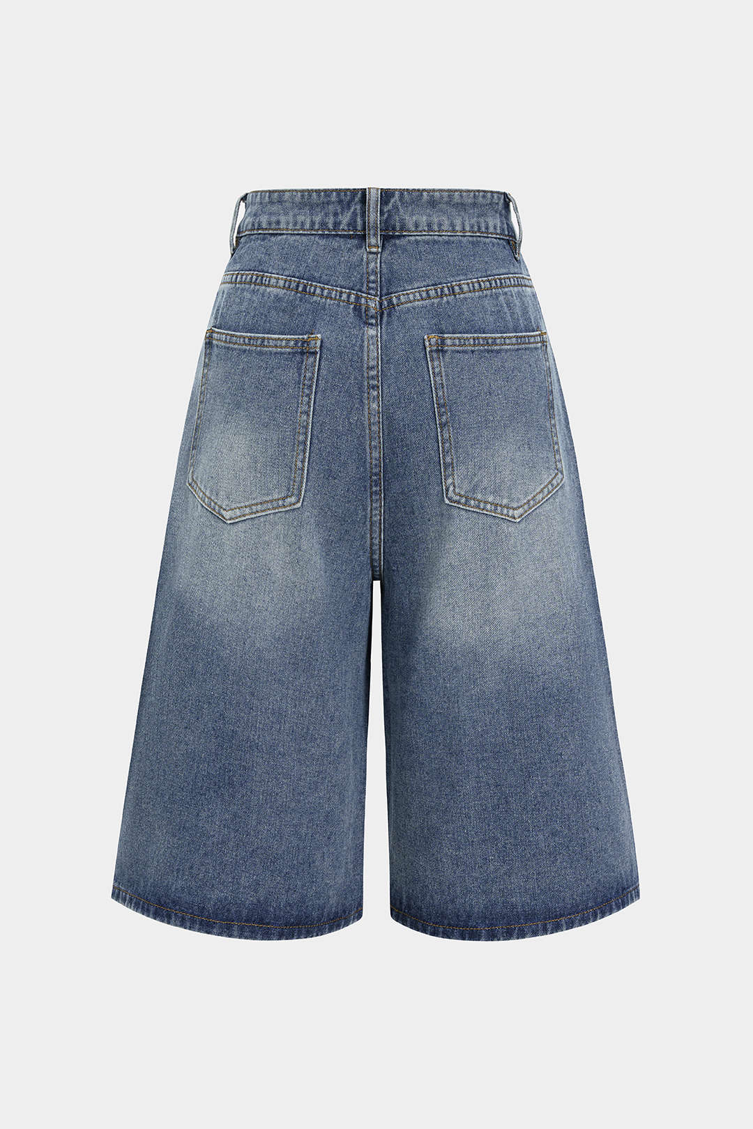 Rina - Denim asymmetrische short met knoopjes