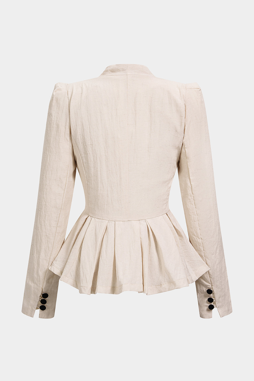 Blazer met V-hals, ruches en knoopjes