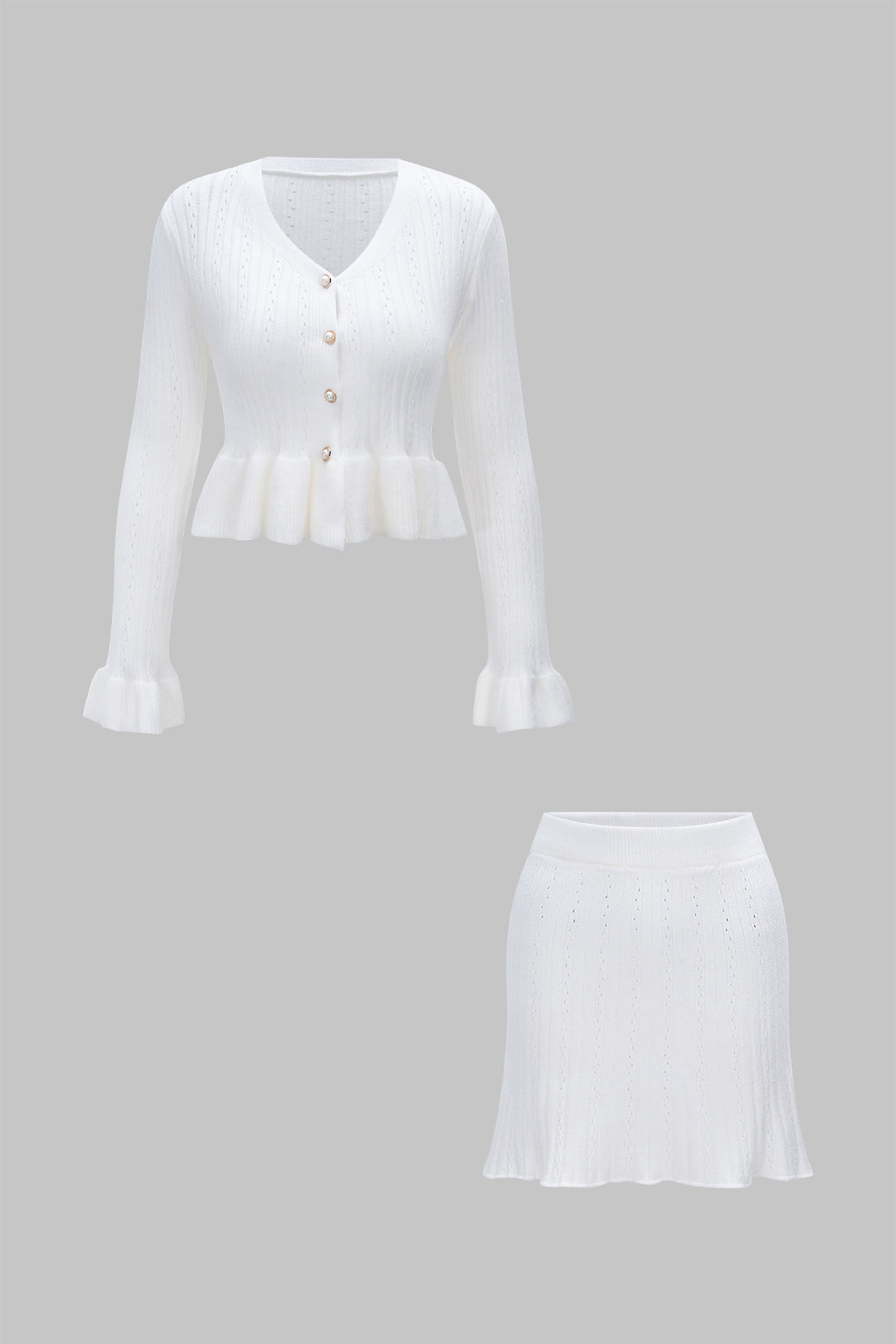 Cato - Gebreide set met top en minirok