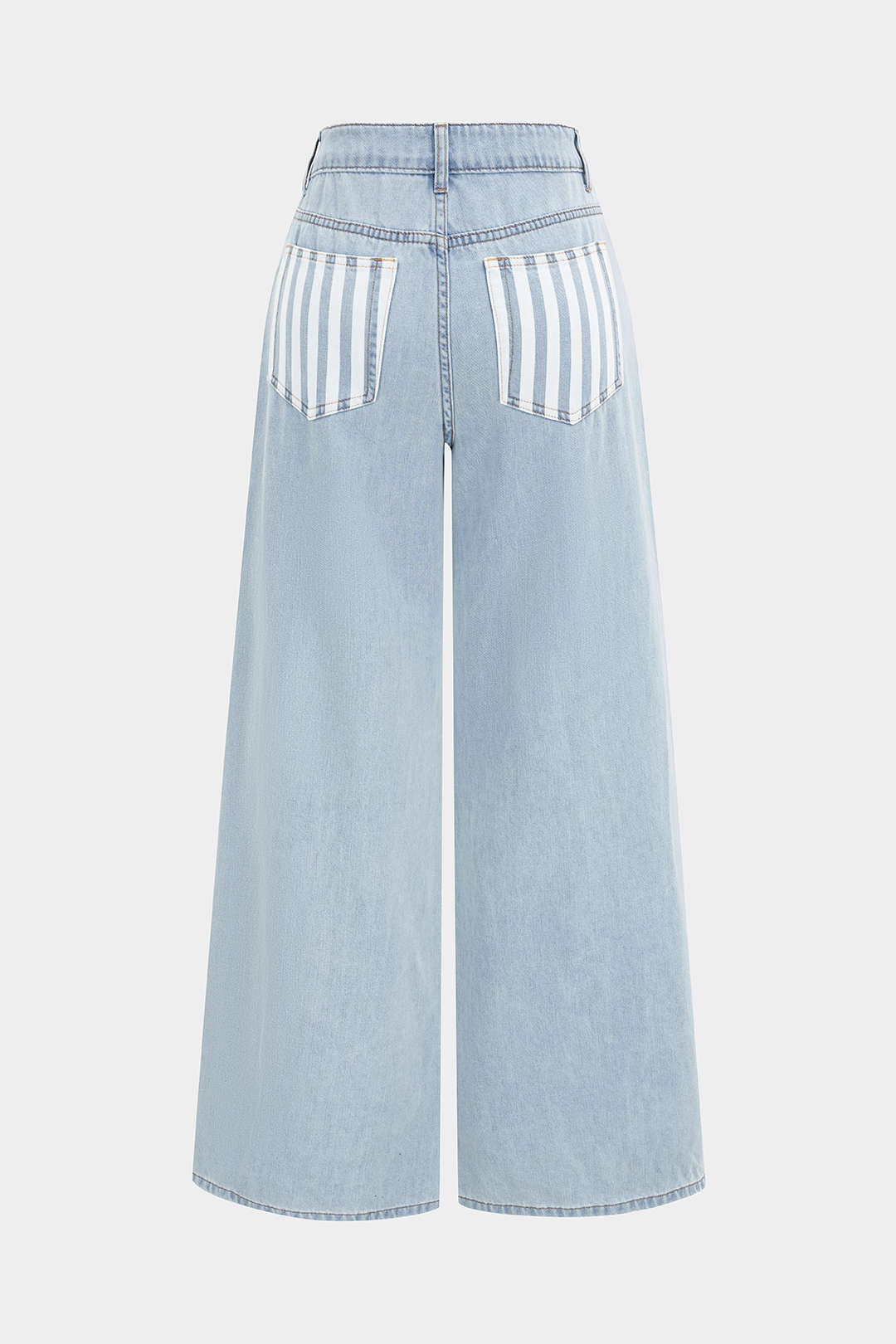 Patchwork jeans met rafelrand en wijde pijpen