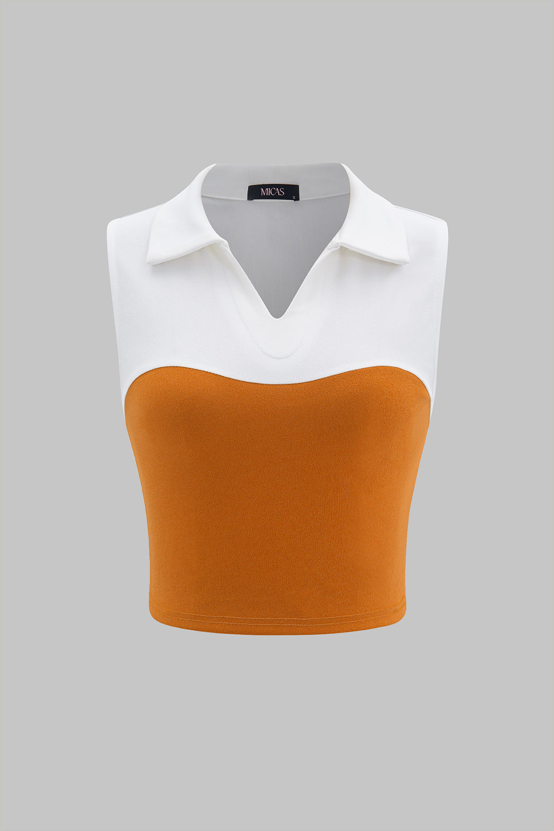 Patchwork tanktop met V-hals