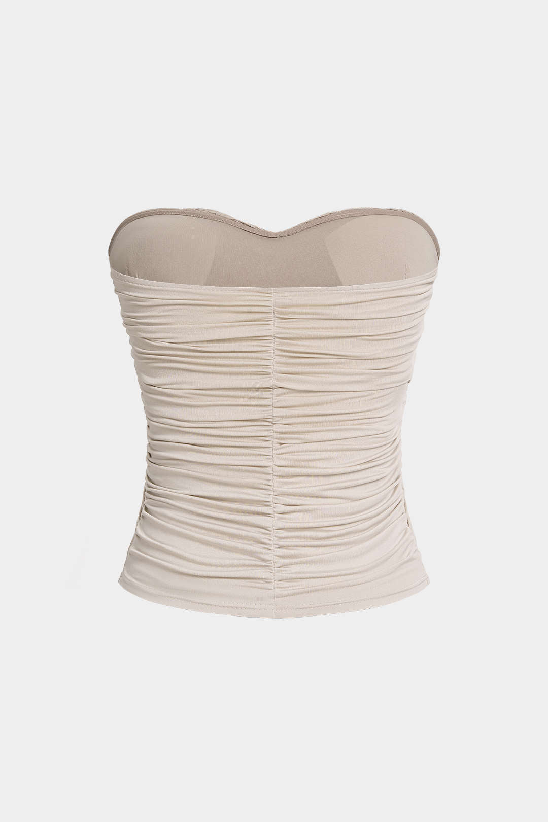 Effen strapless top met ruches