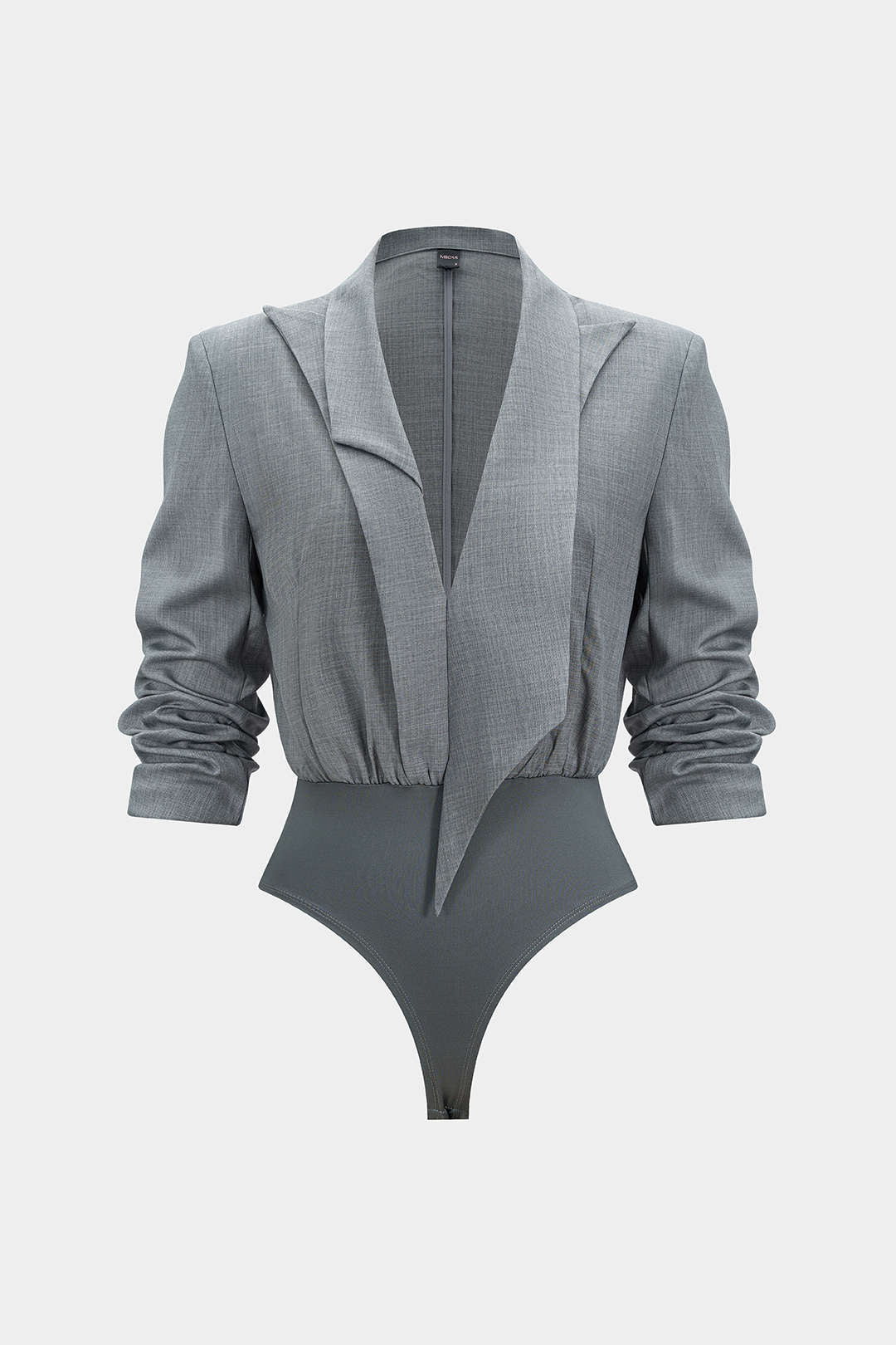 Asymmetrische body met reverskraag en lange mouwen
