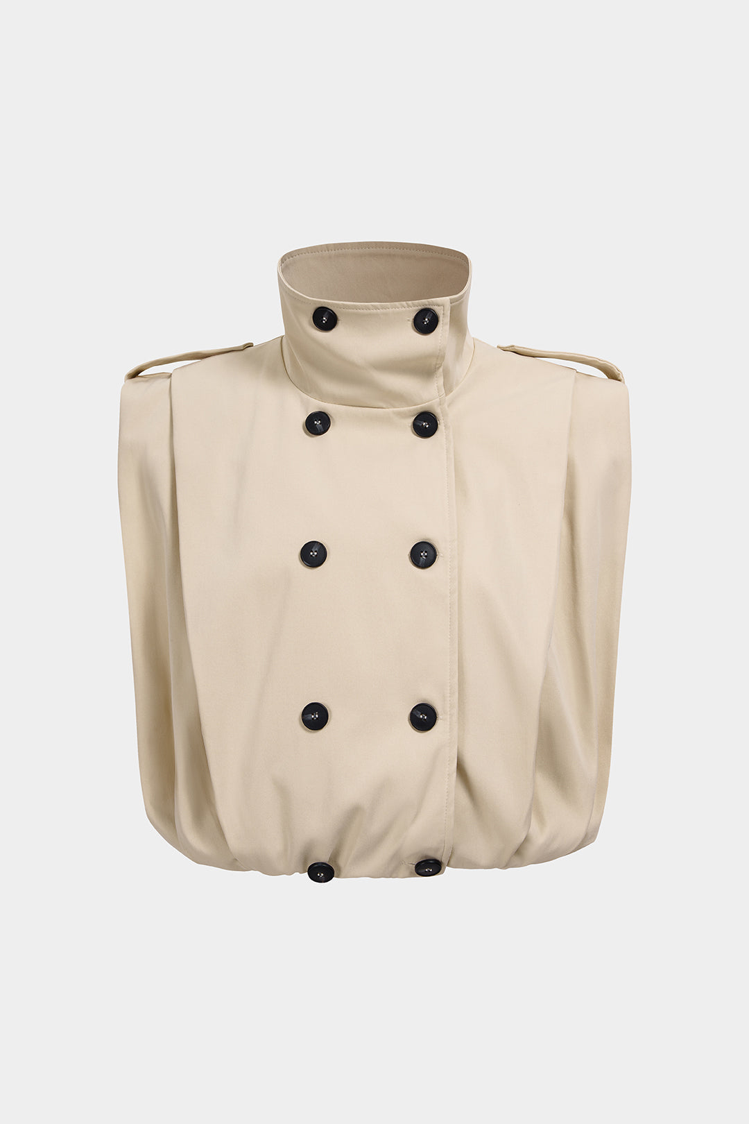 Gilet met dubbele knopenrij en smokwerk