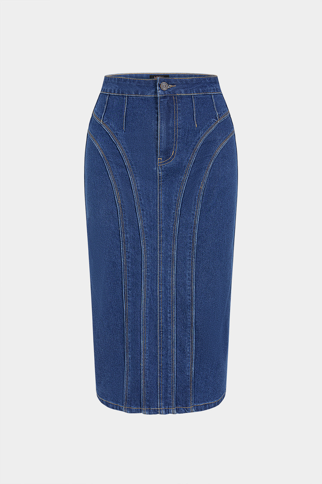 Denim midirok met split