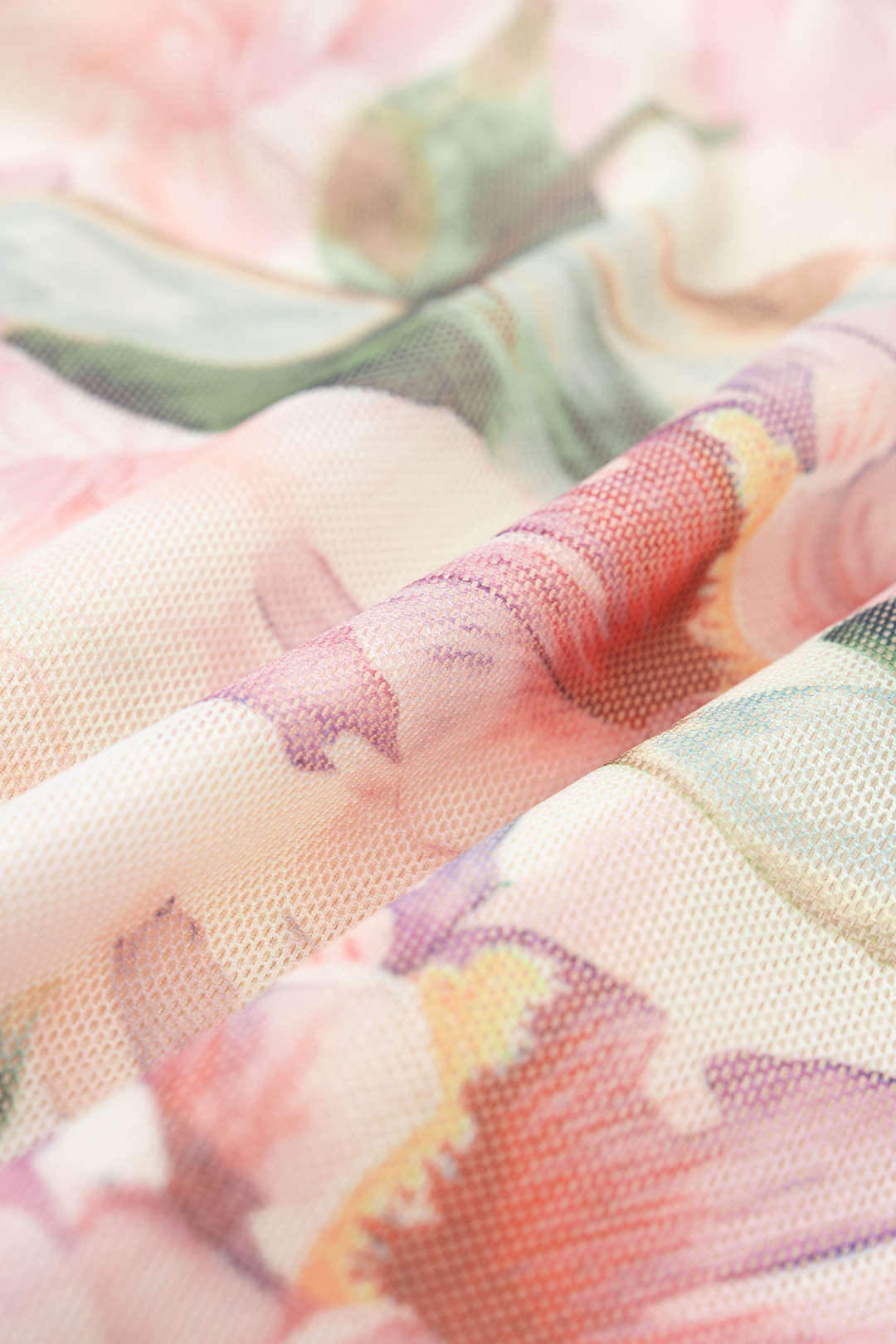 Bloemenprint mesh minijurk met ruches