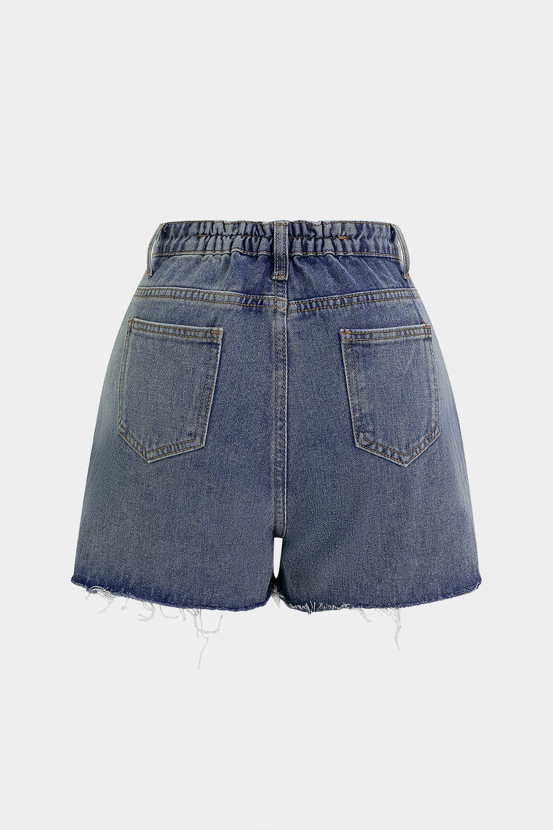 Denim rok met rafelrand en hoge taille