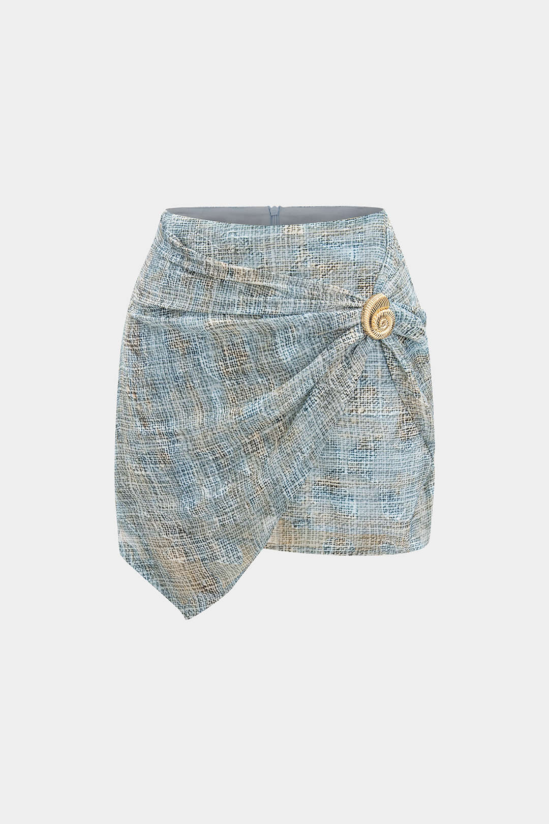 Chiffon metallic rok met rits en ruches