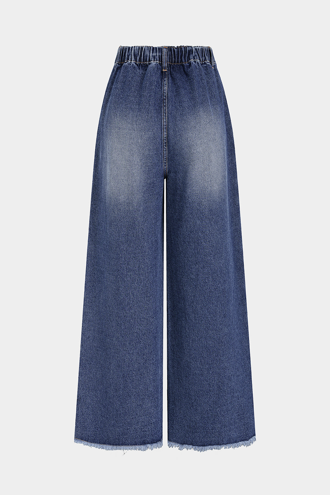 Asymmetrische jeans met strik en wijde pijpen