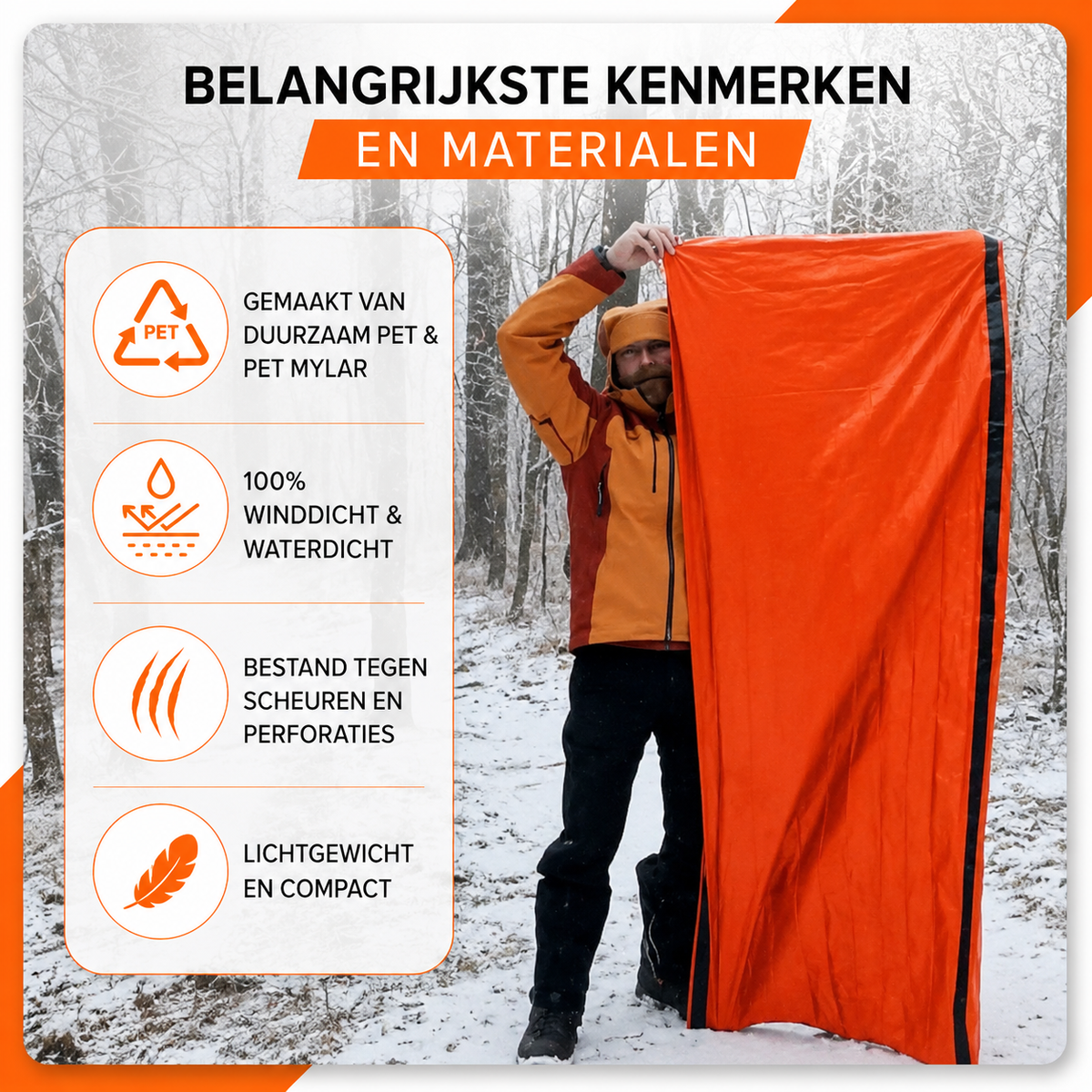 SOS Emergency Sleeping Bag - Retains up to 90% of your body heat in emergency situations