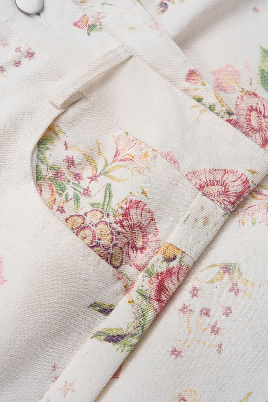 Bloemenprint jeans met hoge taille en rechte pijp