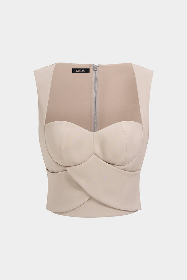 Effen tanktop met rits