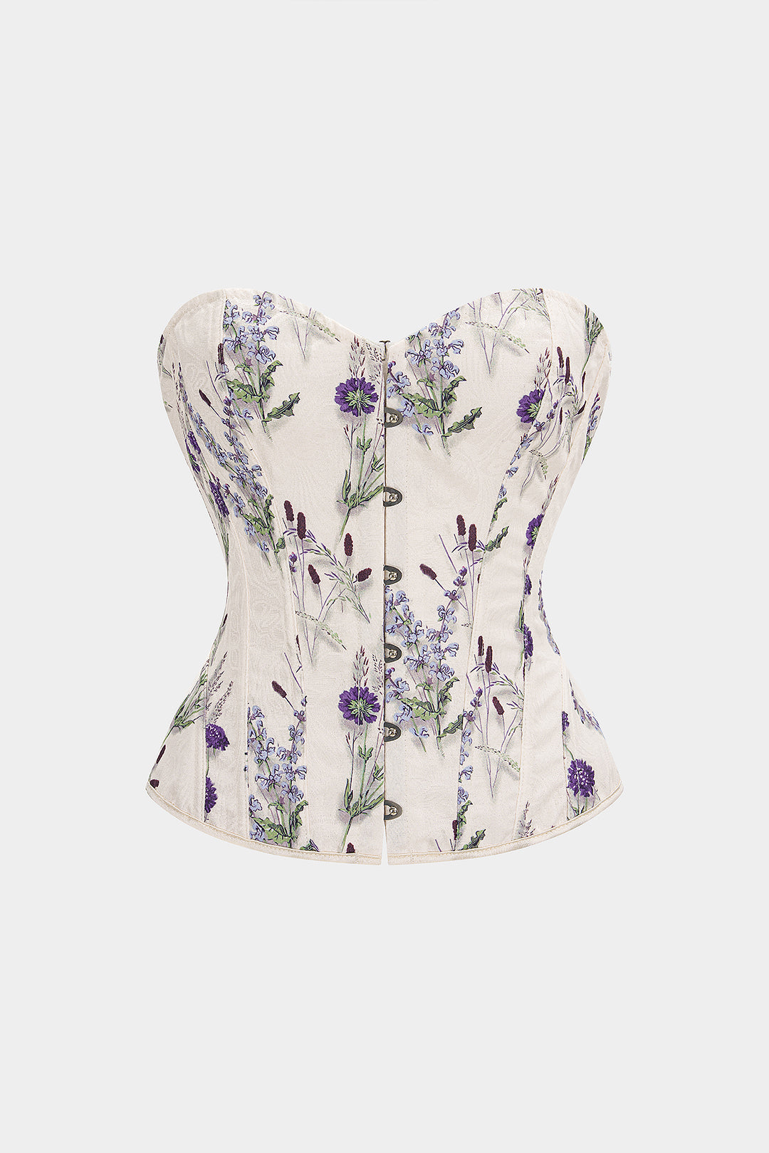 Bloemenprint strapless top met strik