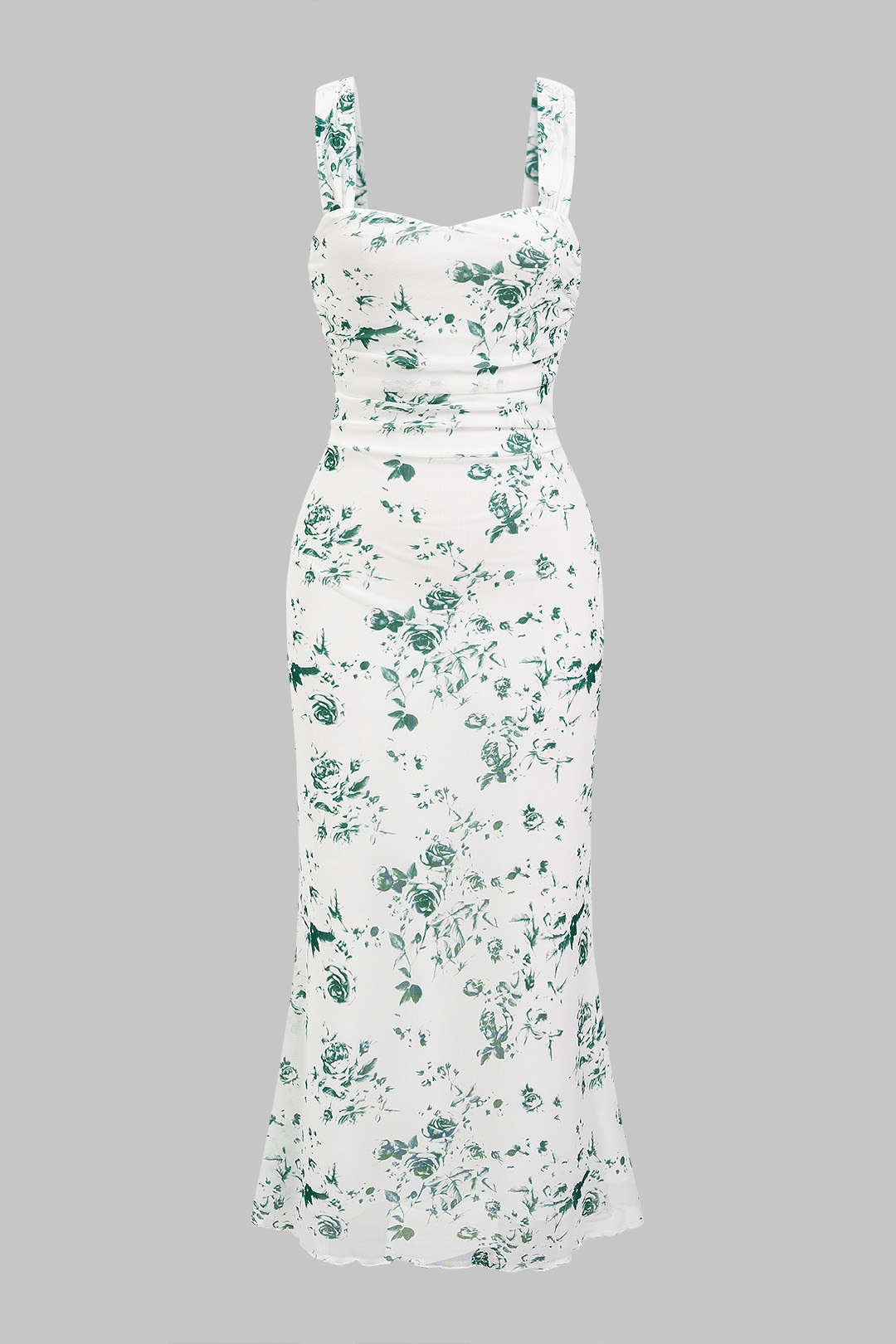 Bloemenprint mesh midijurk