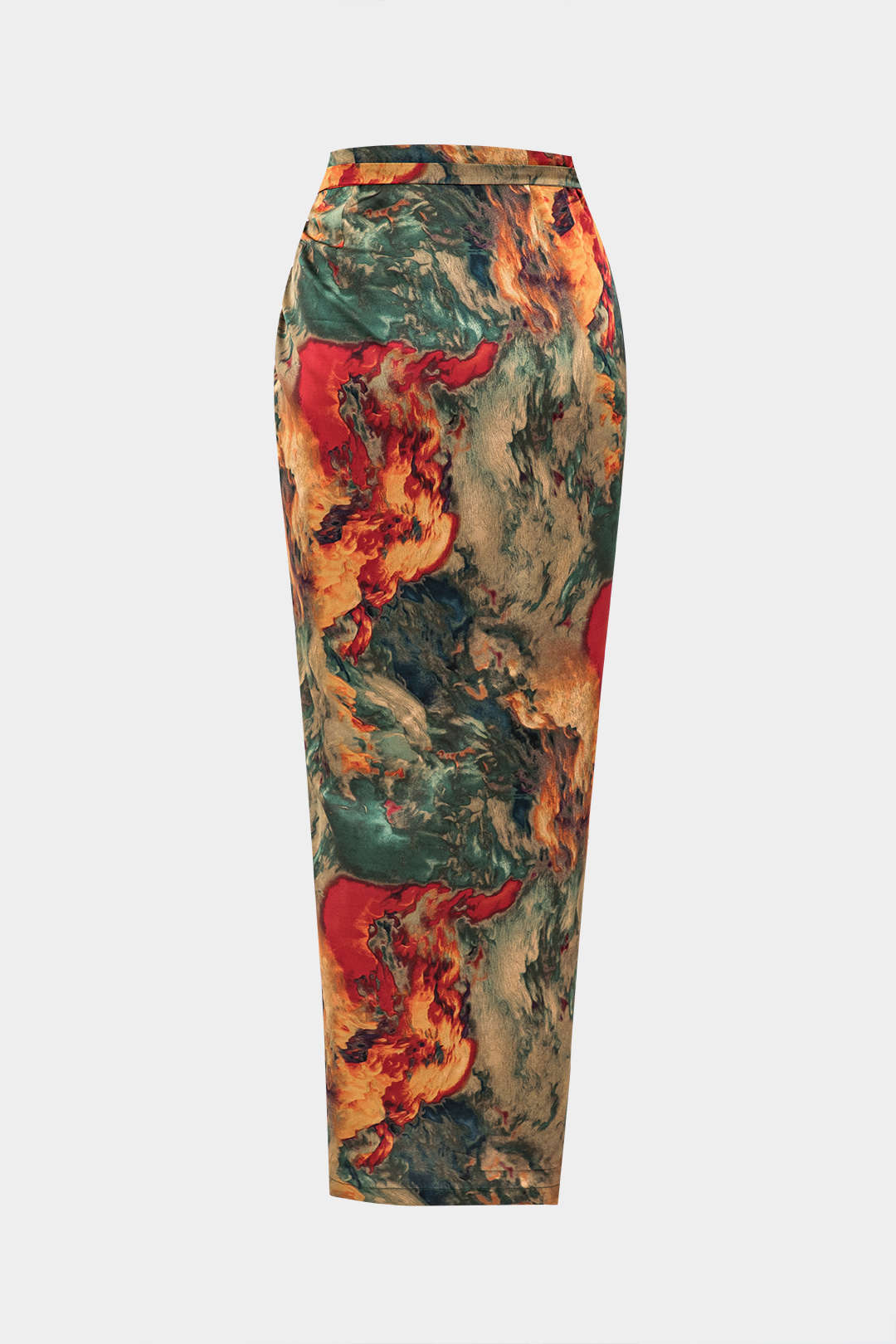 Satijnen bloemenprint rok